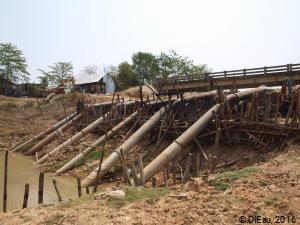 Prélèvement d'eau sur cours principal du Stung Sen pour réseau d'irrigation - Cambodge